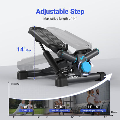 Steppers for Exercise, Space-saving Stair Stepper with Resistance Bands