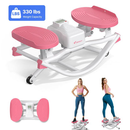 Steppers for Exercise, Space-saving Stair Stepper with Resistance Bands