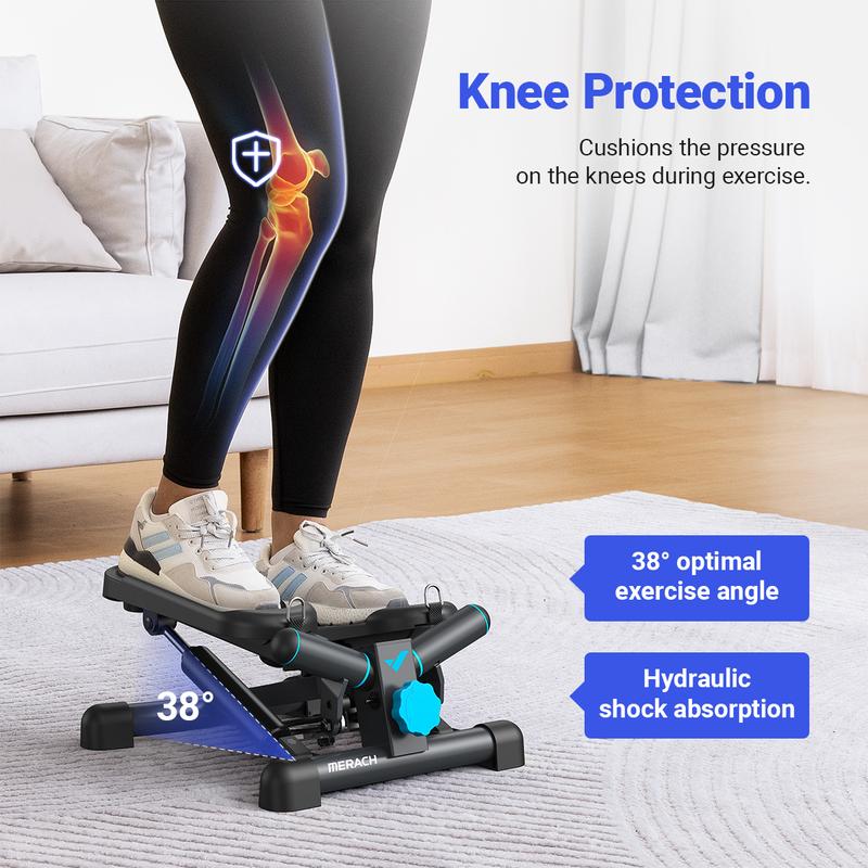 Steppers for Exercise, Space-saving Stair Stepper with Resistance Bands